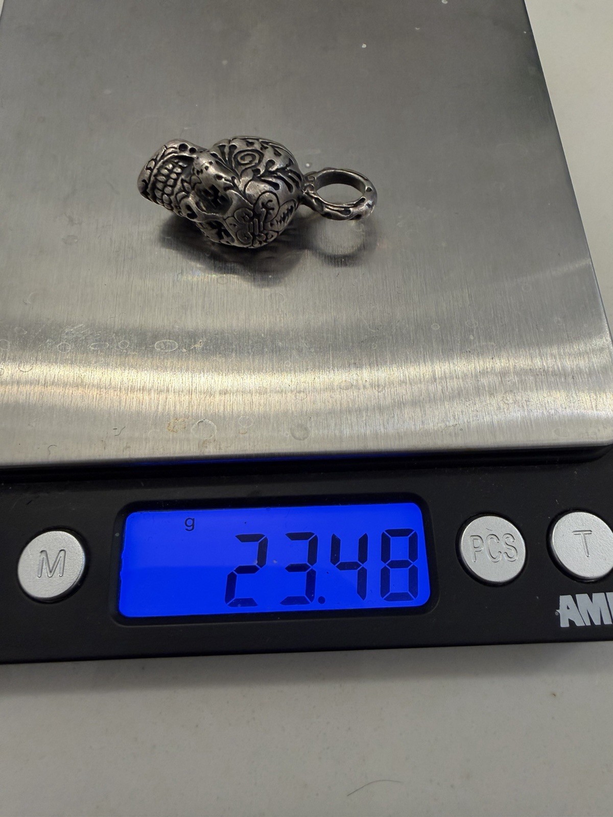 King Baby Studio Sterling Silver 925 Skull Pendant 23.5 grams