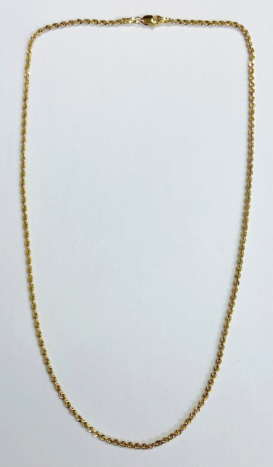 HSN Michael Anthony Jewelry Solid 10K Yellow Gold Glitter 16″Rope Chain Necklace