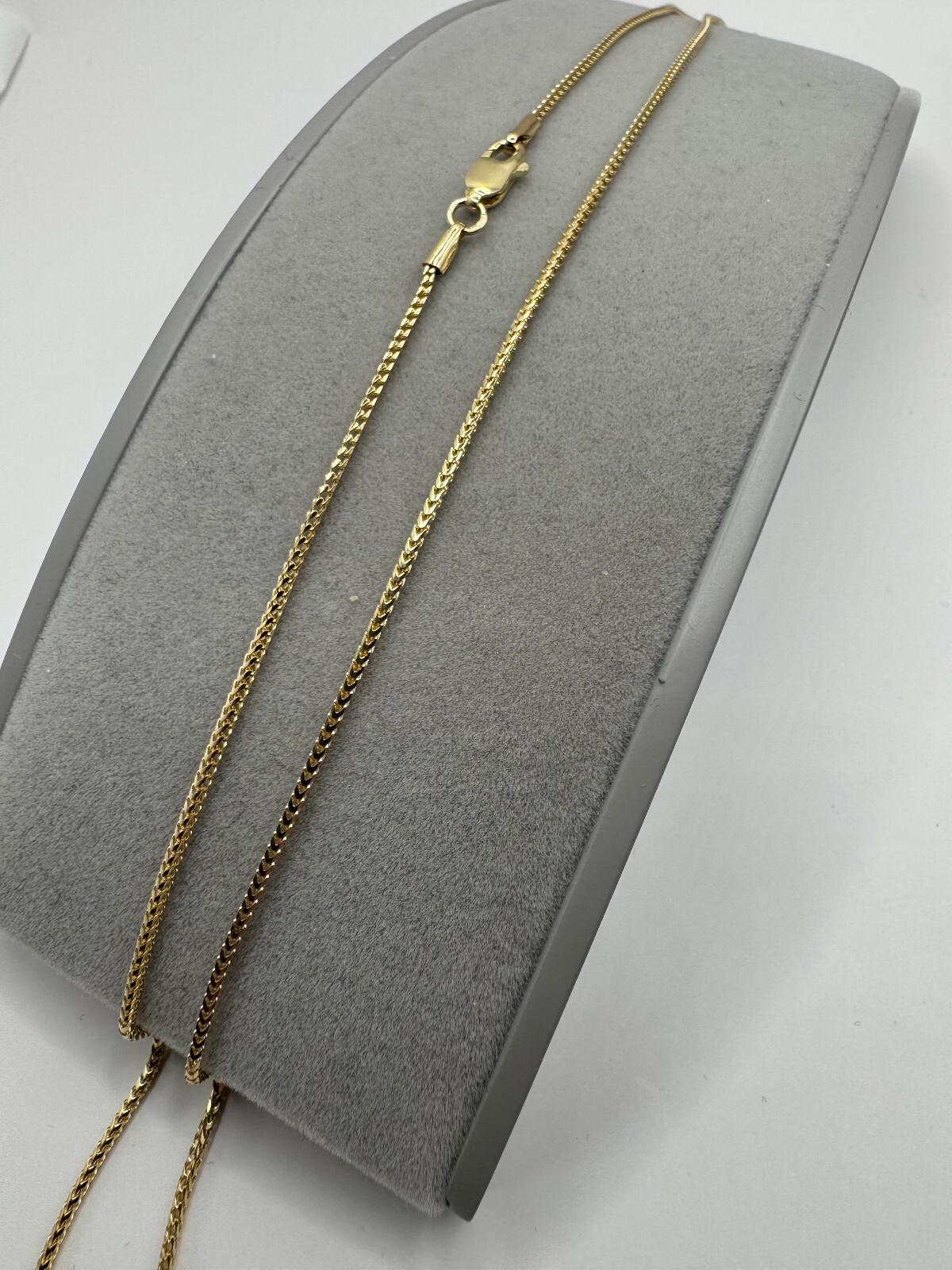 9ct Yellow Gold 1.2mm Solid Round Links Franco Neck Chain 16 Inch / 40cm (GFR40)