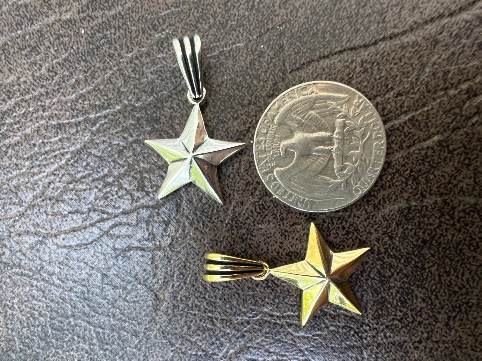 Real 925 Silver / 14k Gold Plated Star Superstar Oxidized Pendant Necklace Charm