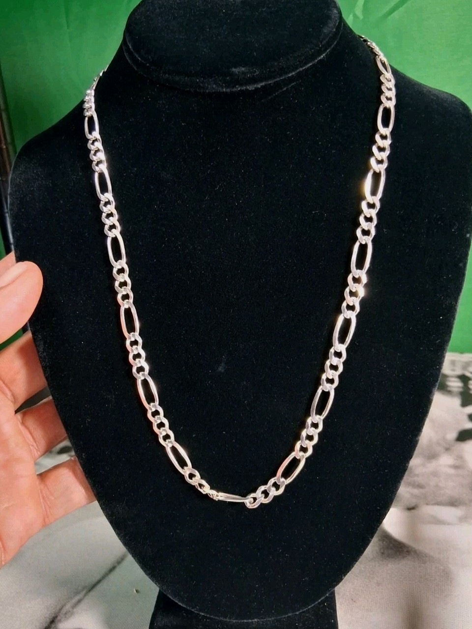 22″ Inch Figaro Chain 6mm Necklace 100% Authentic 925 Sterling Silver