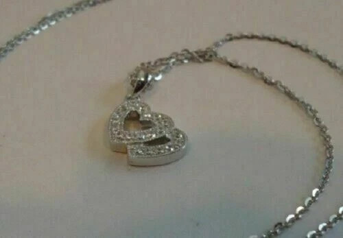 0.80Ct Round Cut VVS1 Diamond Heart Pendant 18″ Free Chain 14K White Gold Finish