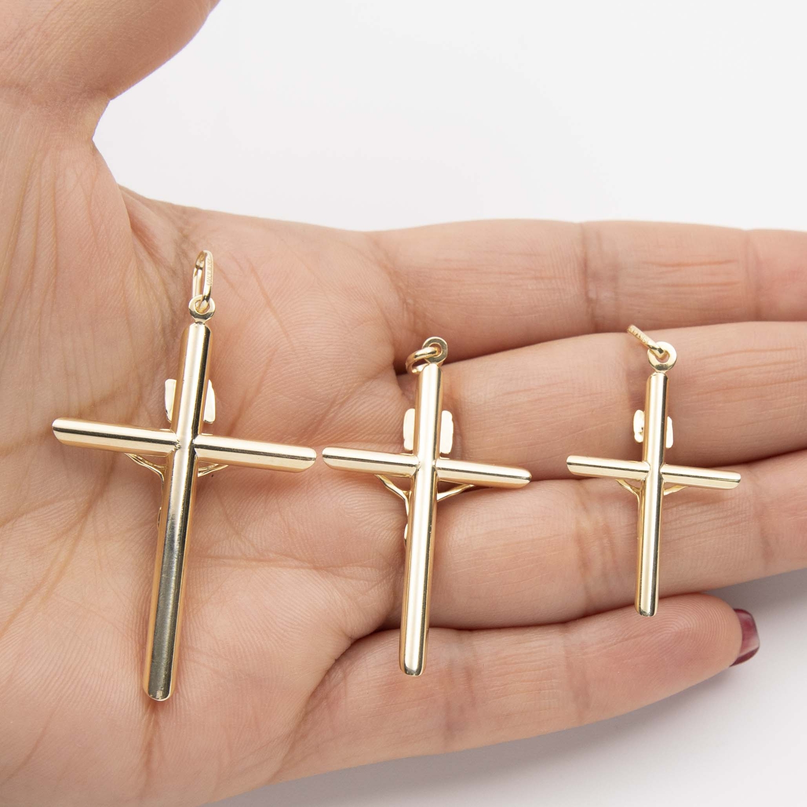 Jesus Crucifix Cross INRI Pendant Real 10K Yellow Gold All Sizes