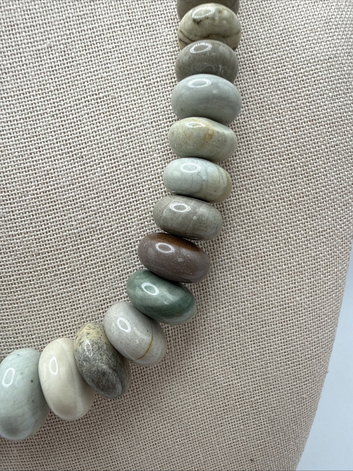 Jay King DTR Sterling Silver Leaf Jasper Graduated Bead Necklace 18-21” 8-16mm