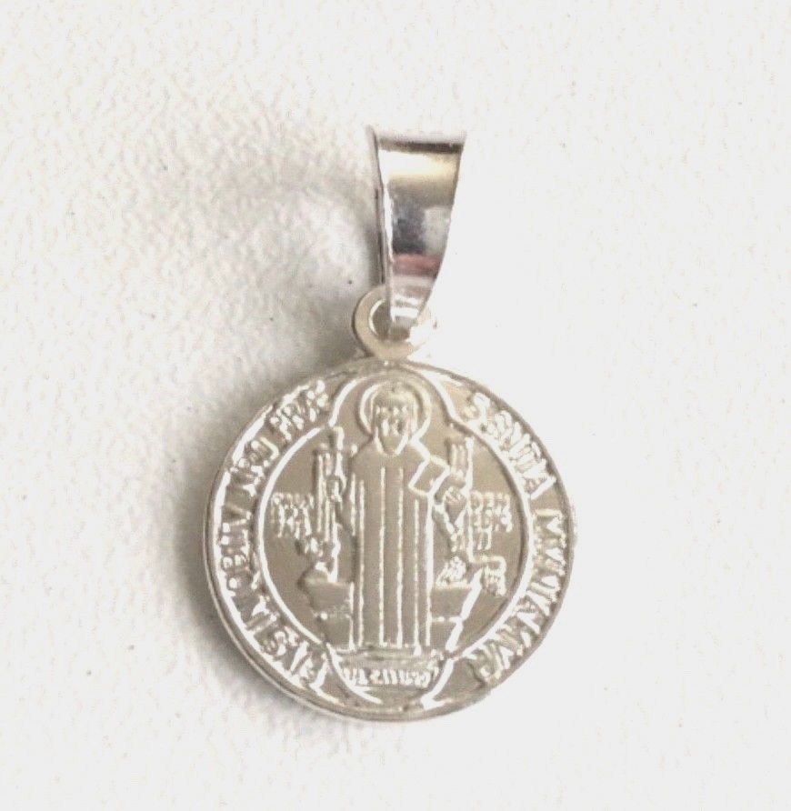 925 SILVER SAINT BENEDICT PENDANT / 925 PLATA MEDALLA DE SAN BENITO – 11mm #2