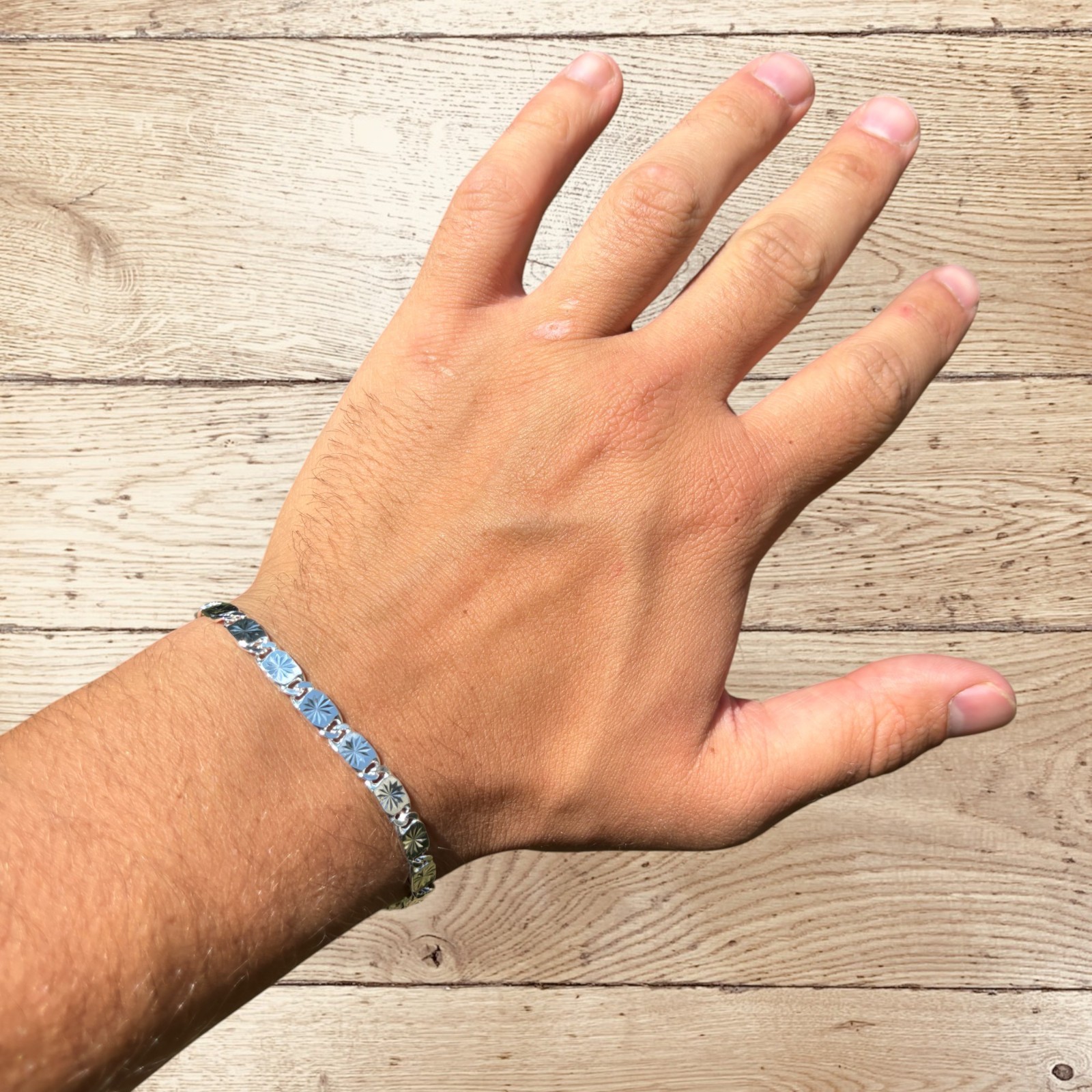 5mm Valentino Link Bracelet – Real Solid 925 Sterling Silver MADE IN ITALY