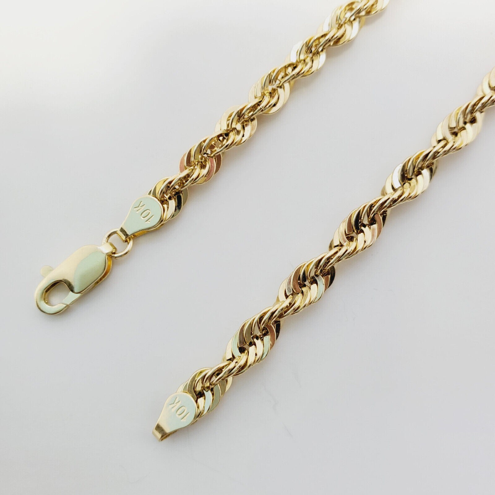 14K Yellow Gold Plated 925 Silver 1.5mm-6.5mm LaserRope Chain Necklace 16″- 30″