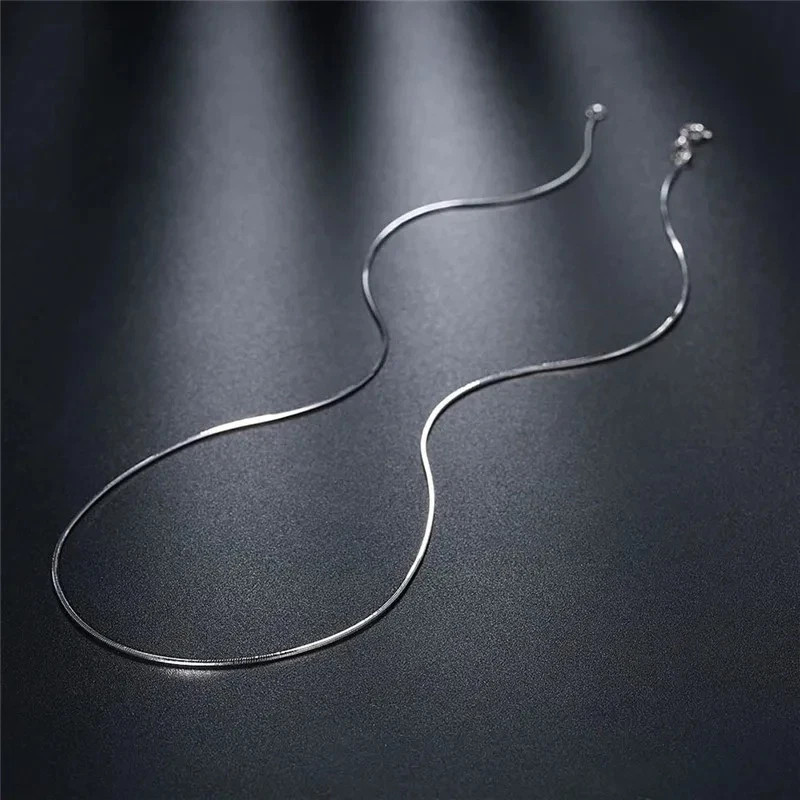 Men&Women’s 925 Sterling Silver Tarnish-Free Italian Snake Chain Necklace 16-24