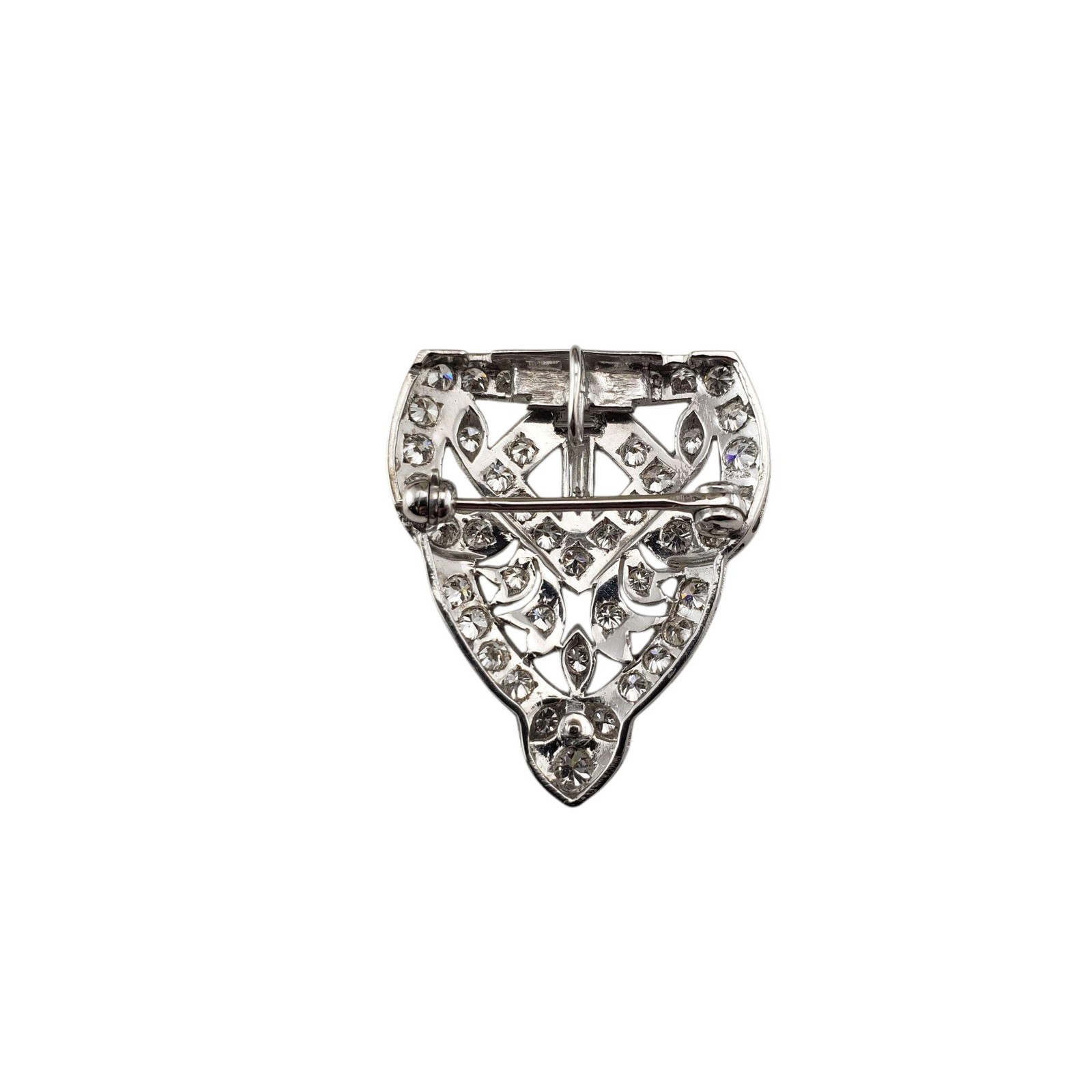 Platinum/Palladium Diamond Shield Brooch/Pendant #21255