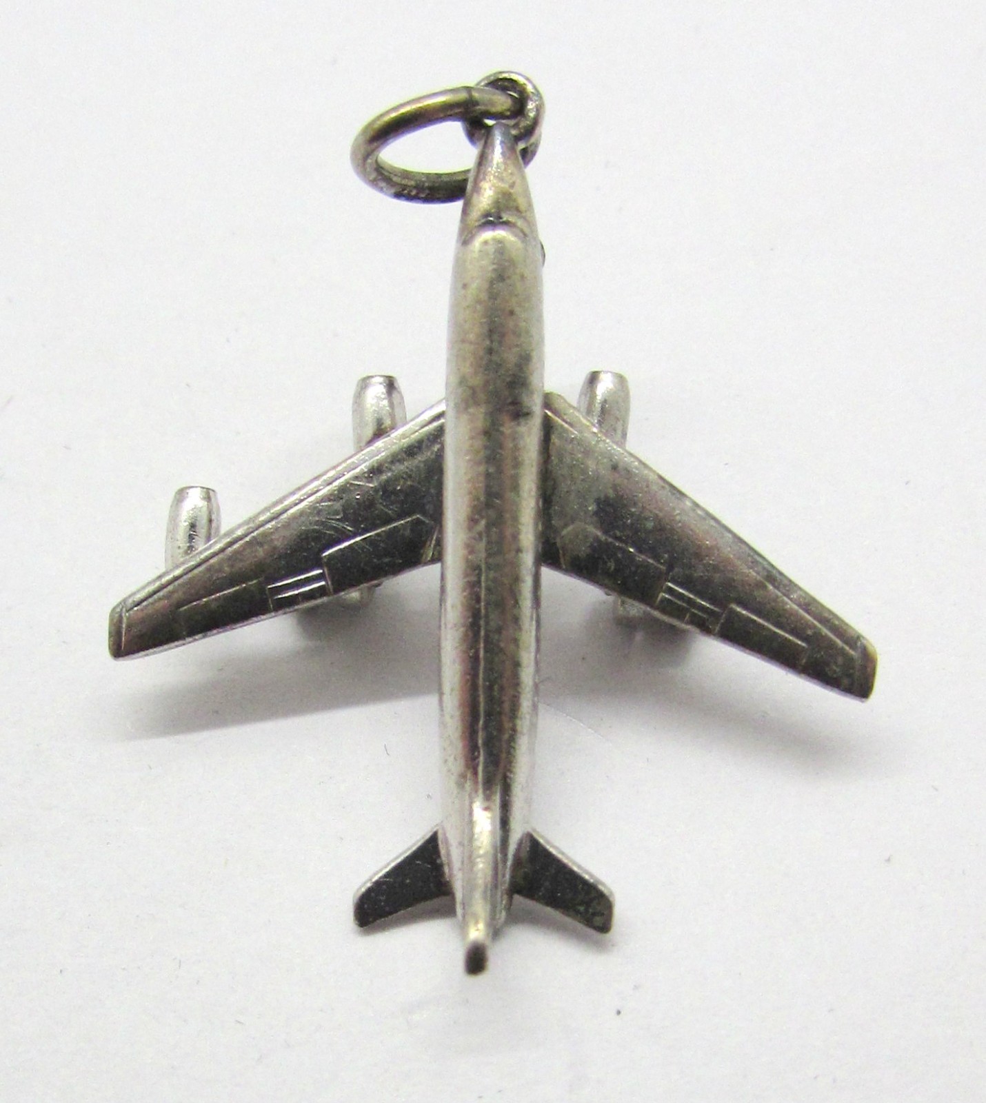 925 STERLING SILVER COMMERCIAL AIRLINE AIRPLANE PENDANT OR CHARM 29x26MM ~ 2.8G