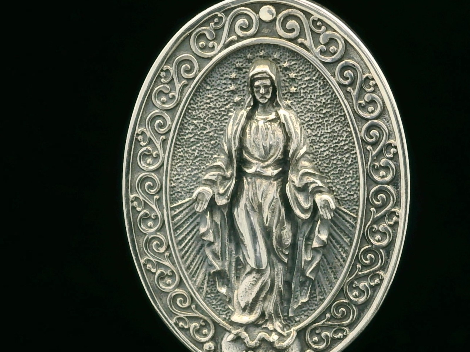 925 Sterling Silver Two-Sided Miraculous Medal Necklace