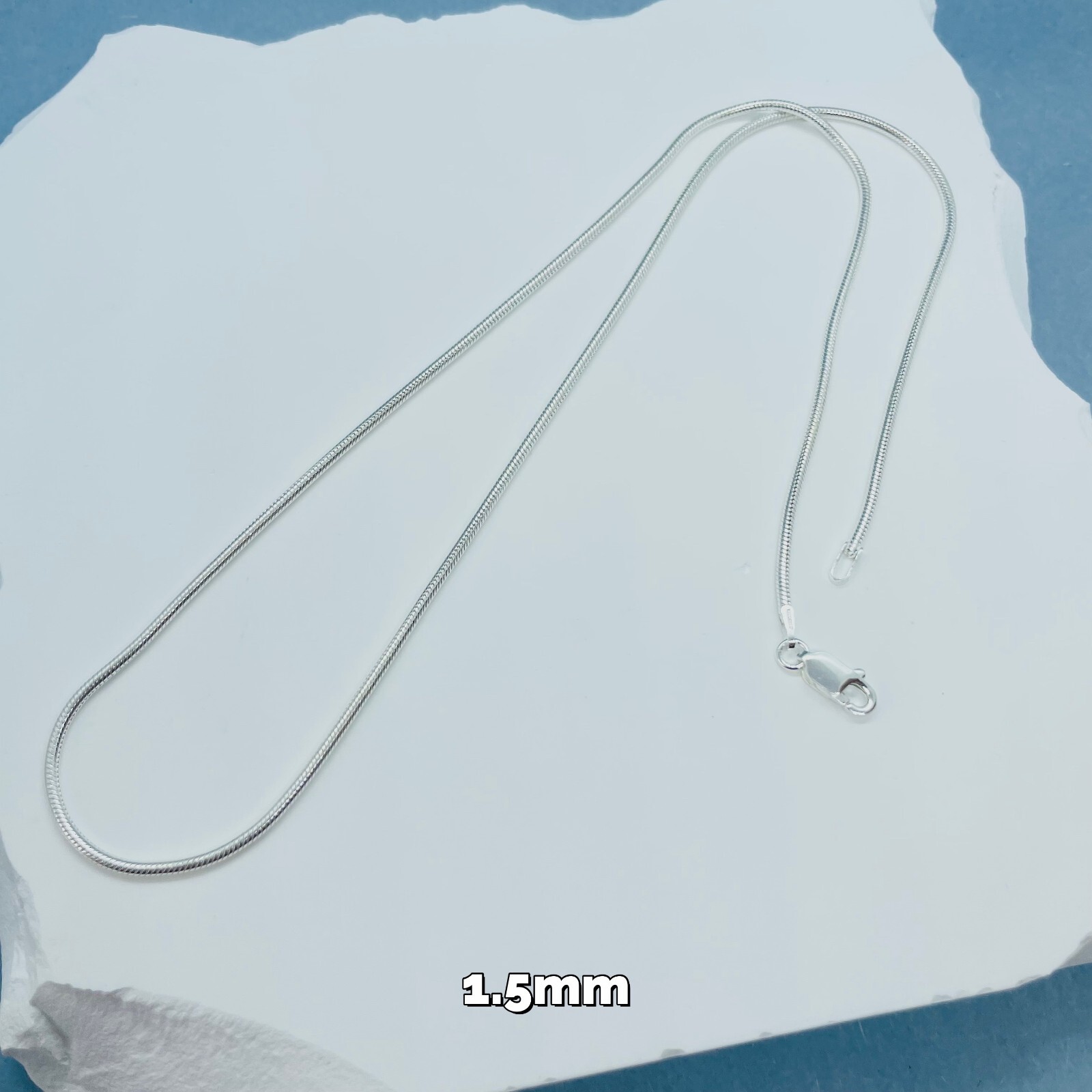 Sterling Silver Snake Chain Necklaces & Bracelets Width 0.9-3mm Length 7-30 Inch