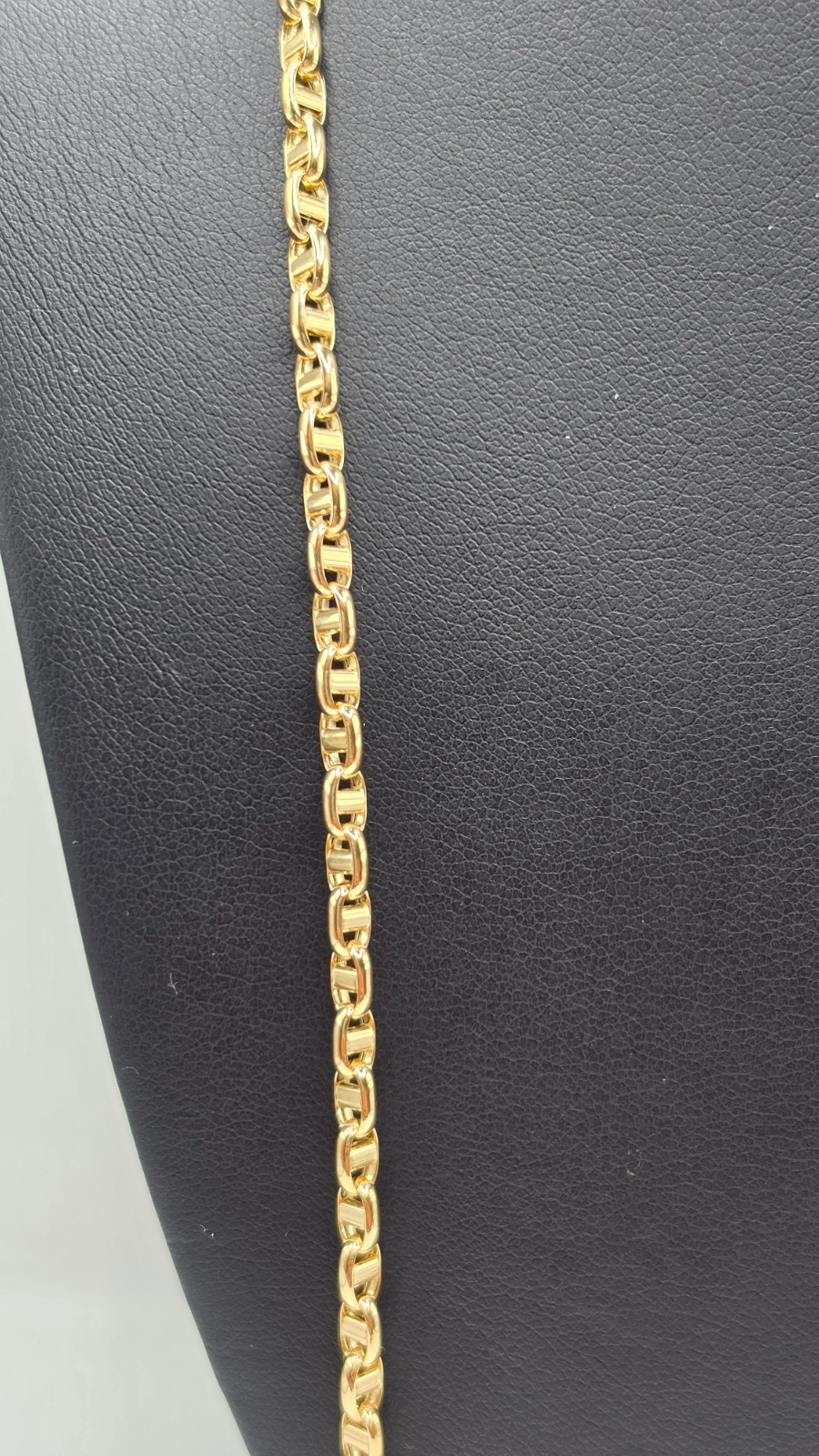 18K Yellow Gold Mariner Link Chain Necklace 60 cm 10.10g Lobster Clasp