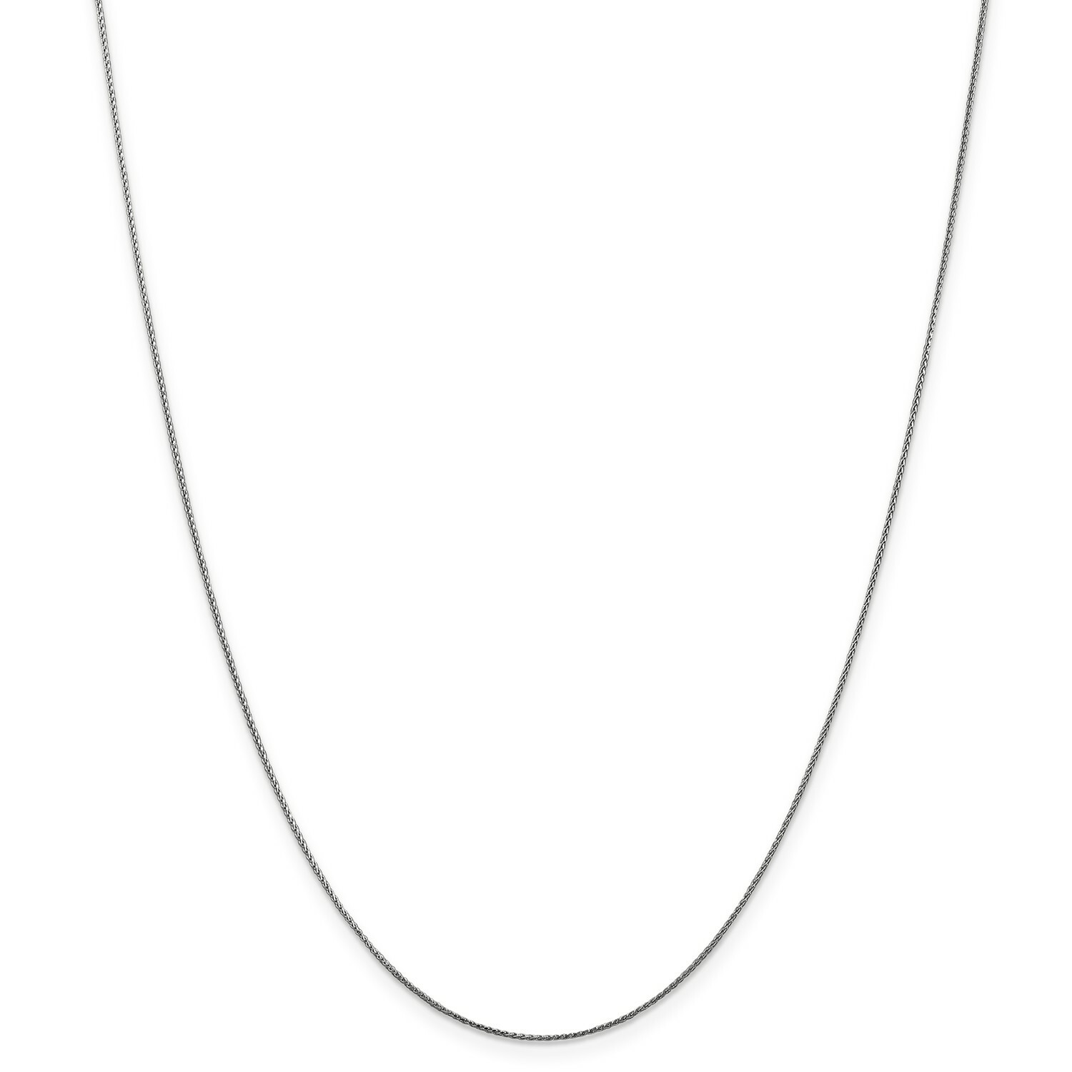 14k White Gold 0.65mm Diamond Cut Spiga Pendant Chain w/ Lobster Clasp 16″ – 30″