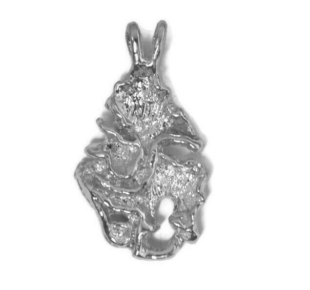 .925 Sterling Silver Nugget 7 Charm Pendant