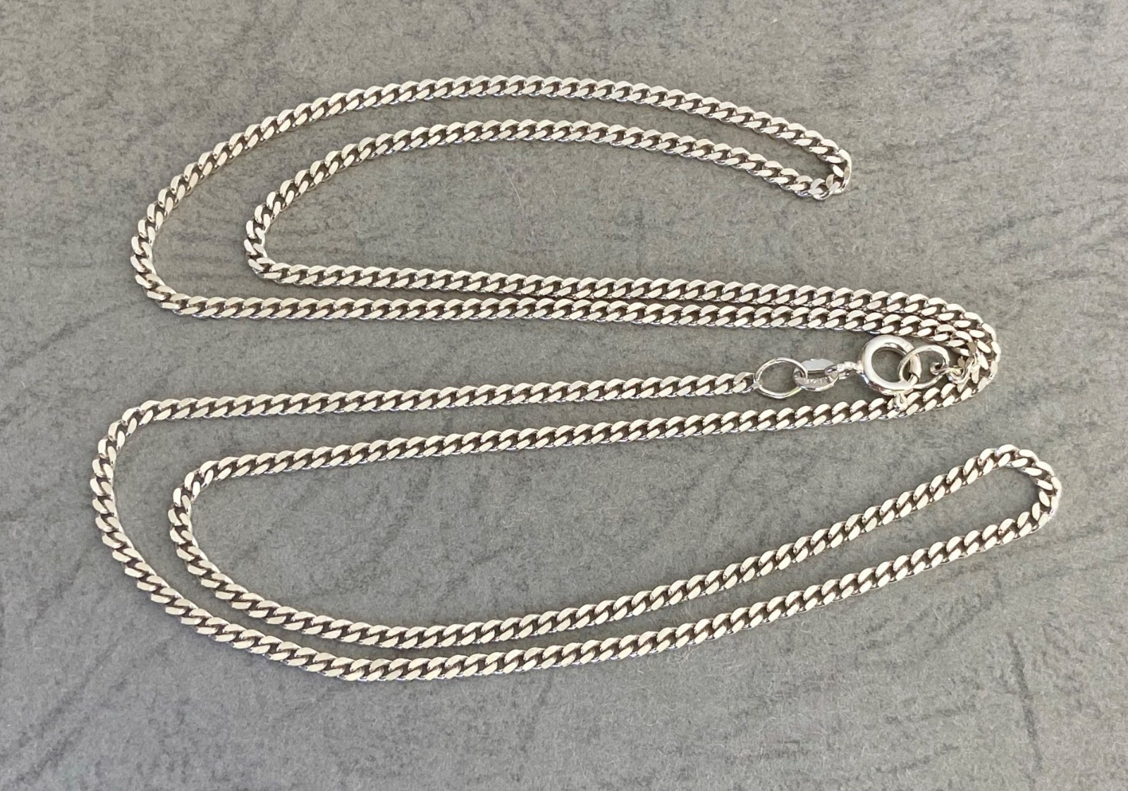 Sterling 925 Silver Flat Curb Link Chain Long 61cm 24inch Length, 2mm Width