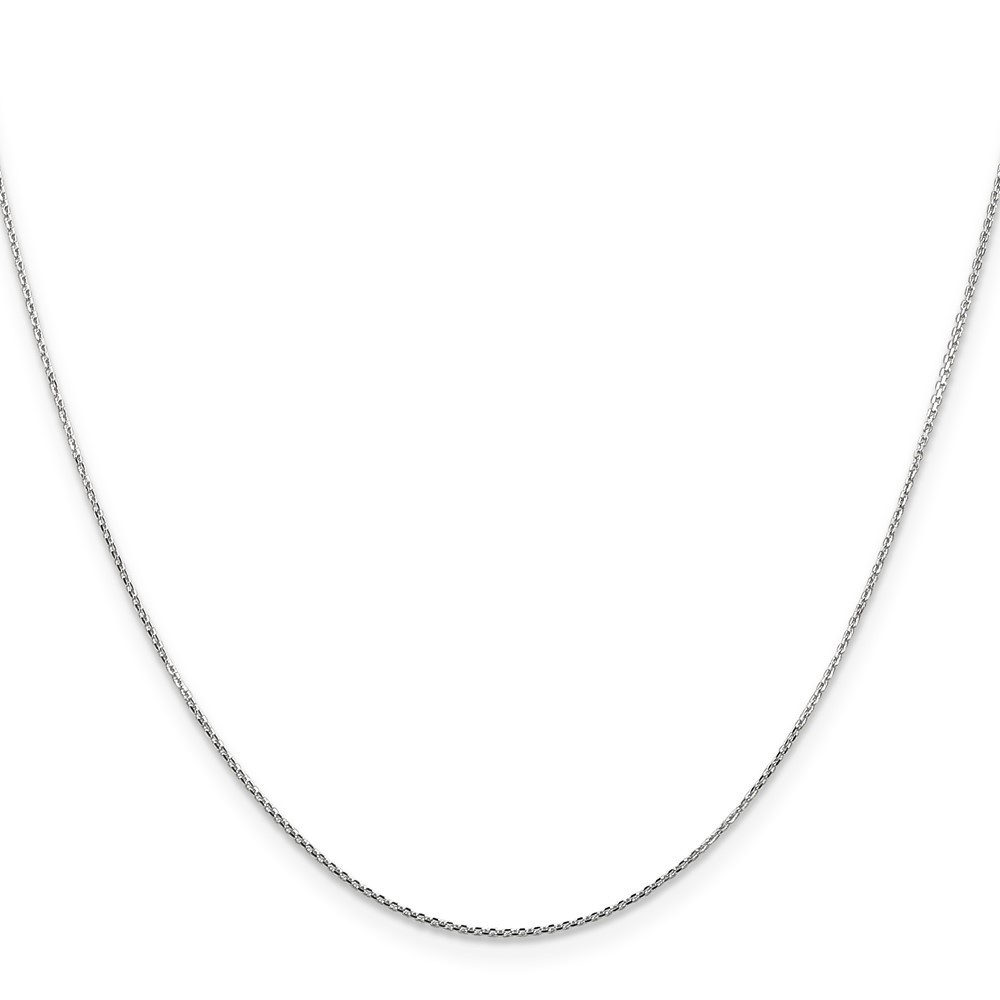 10k White Gold .8mm Round Open Link Cable Chain Necklace 20″ for Women 1.22g