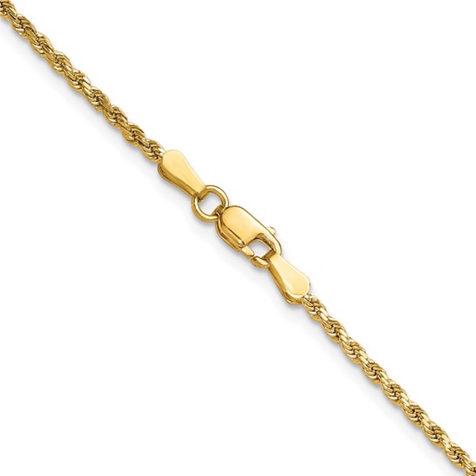 10K Real Gold 2mm Rope Chain-10k Real Hollow Gold Rope Necklace, Unisex -RP030
