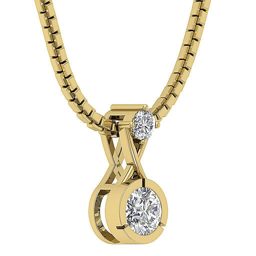 Solitaire Pendant I1 G 0.40 Carat Natural Diamond Rose Gold Prong Bezel Set