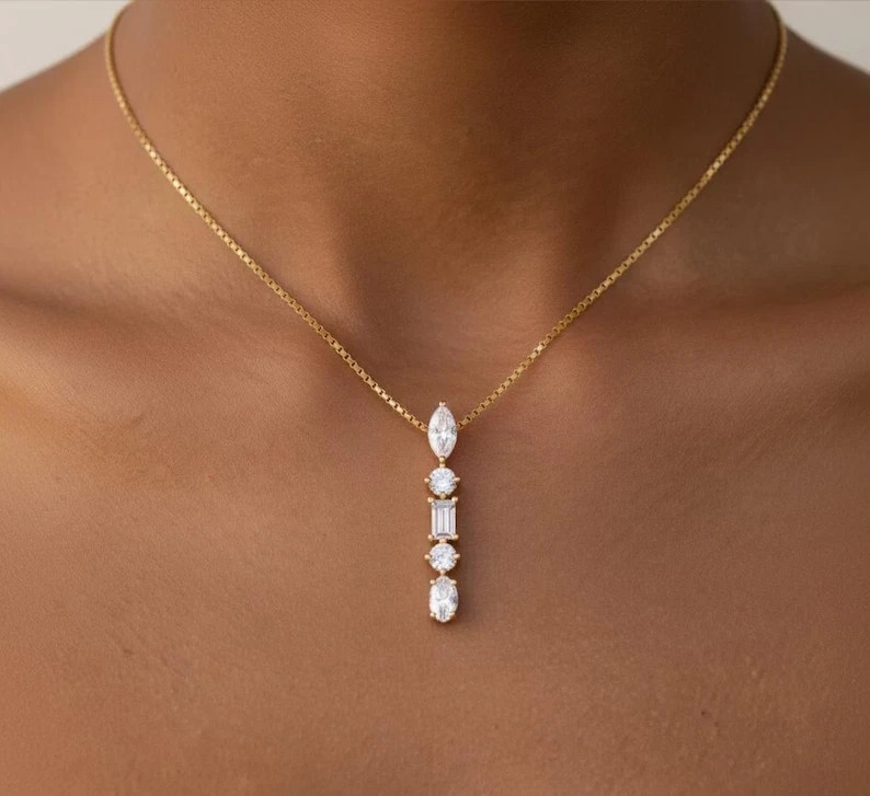 2.50CTW Multi Cut Lab Created Diamond 14k Yellow Gold Plated Women’s Pendant