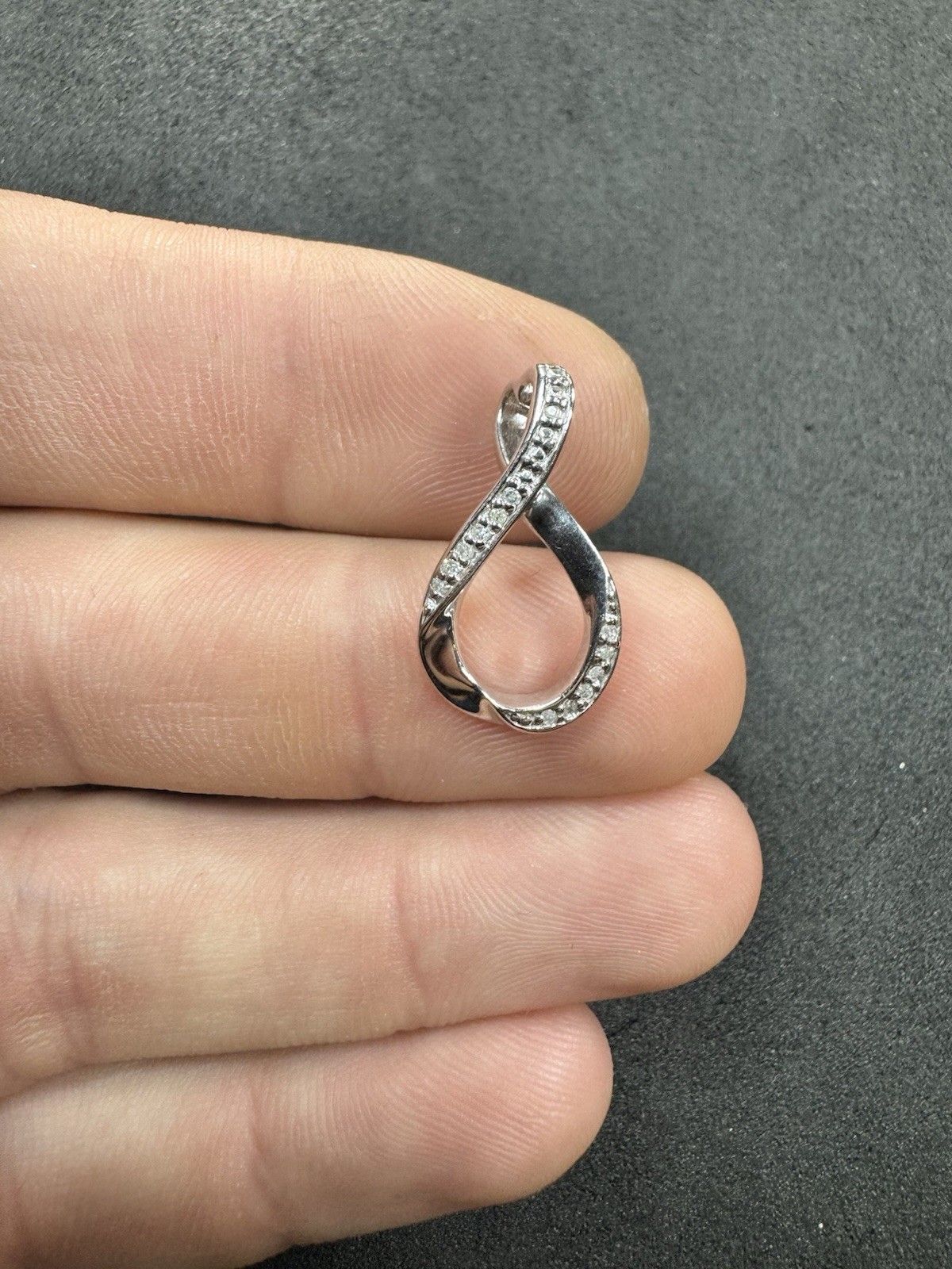 1.8g BGE Sterling Silver 925 “I Love You Forever” Diamond Pendant Jewelry lot H