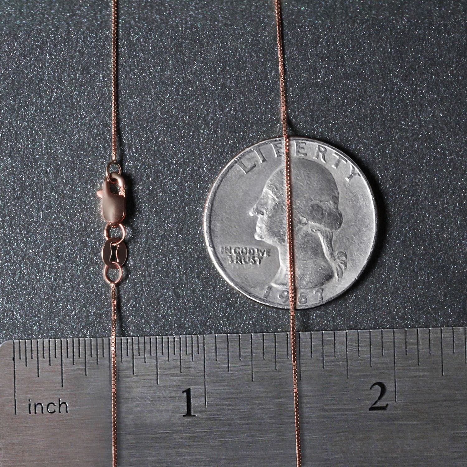 Classic Box Chain, 14K Rose Gold, Size 18, 0.45 mm, Dainty, Polished