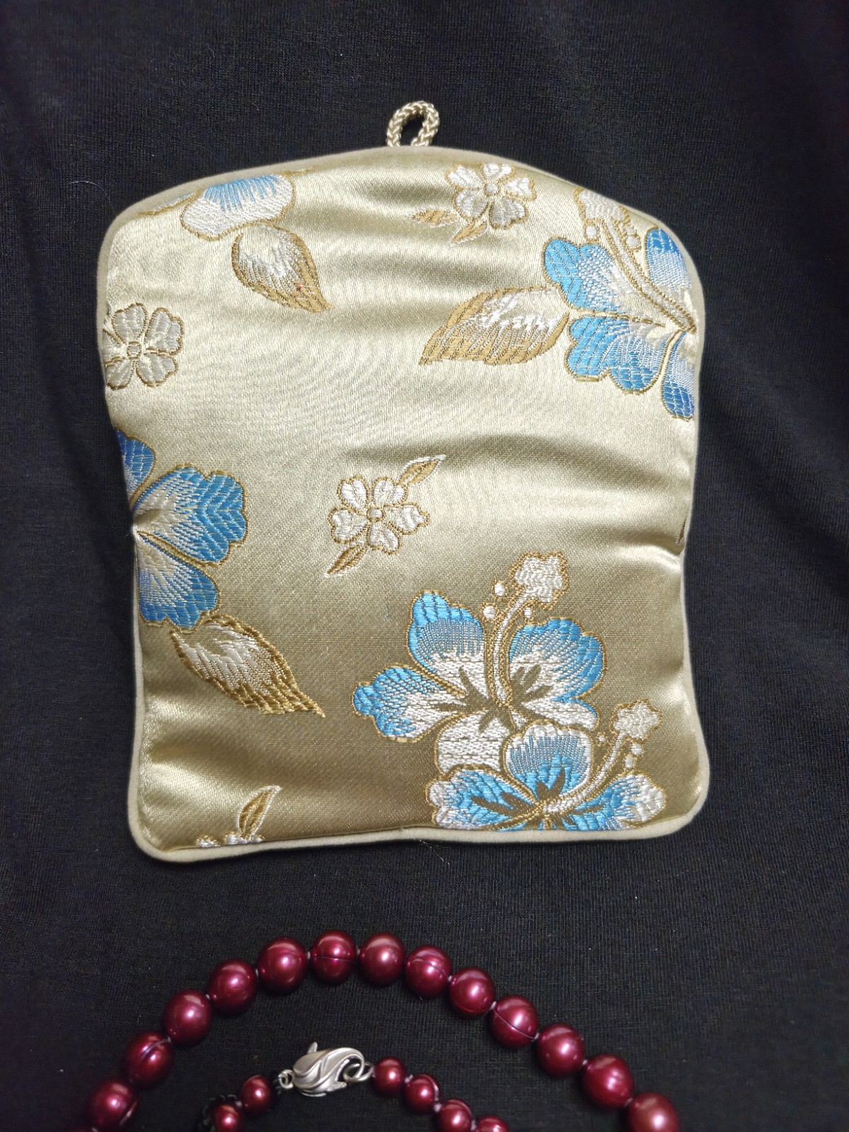 Honora Cranberry Red 30″ Long Cultured Pearl Strand Necklace .925 Clasp W Pouch