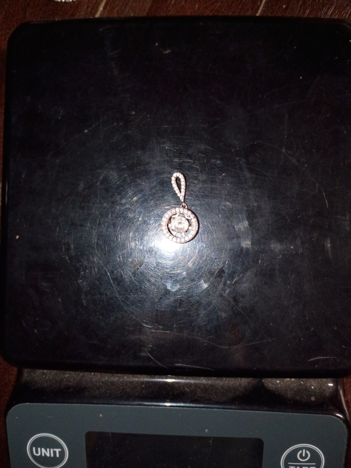 Beautiful Sterling Silver Pendant 2.4g With Simulated Diamonds