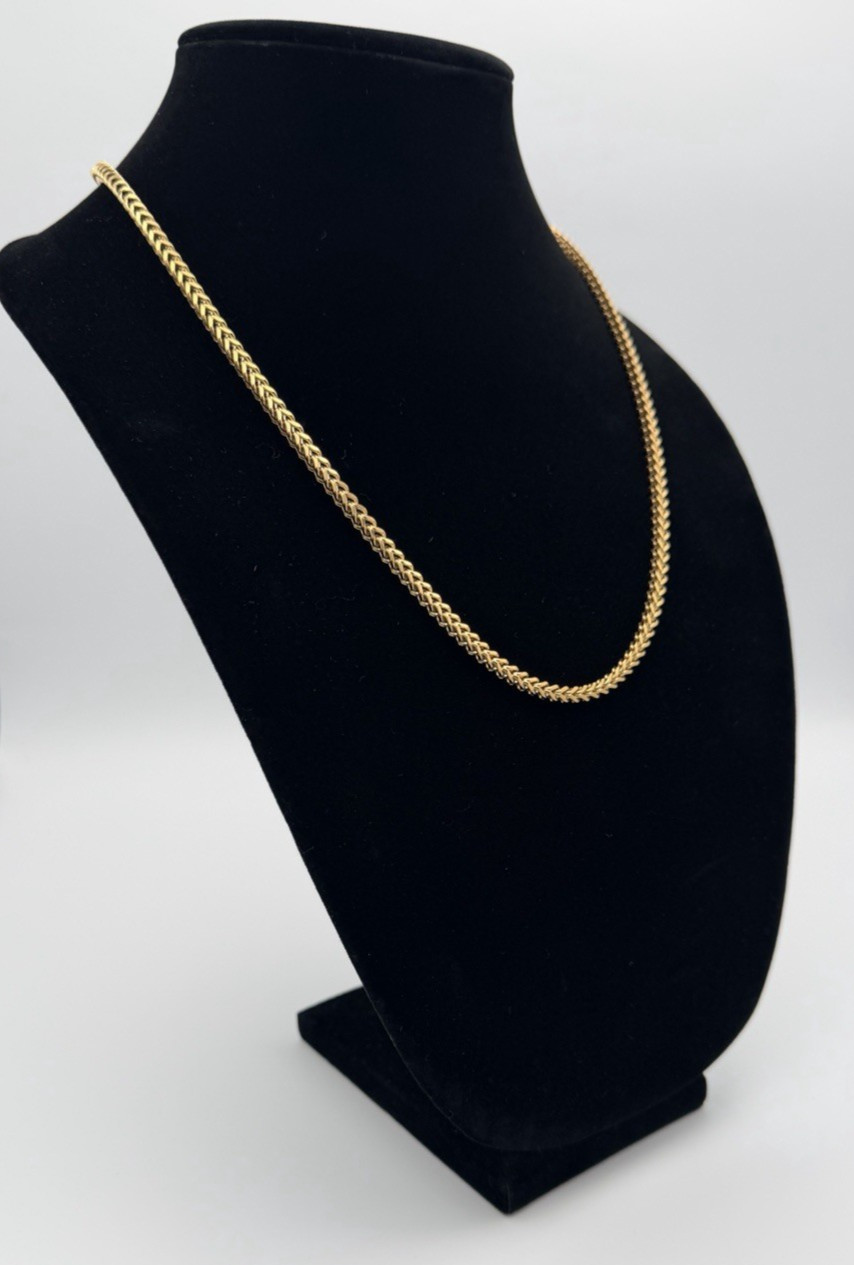 18k Yellow Gold Filled 22″ Franco Box Link Chain 4mm New