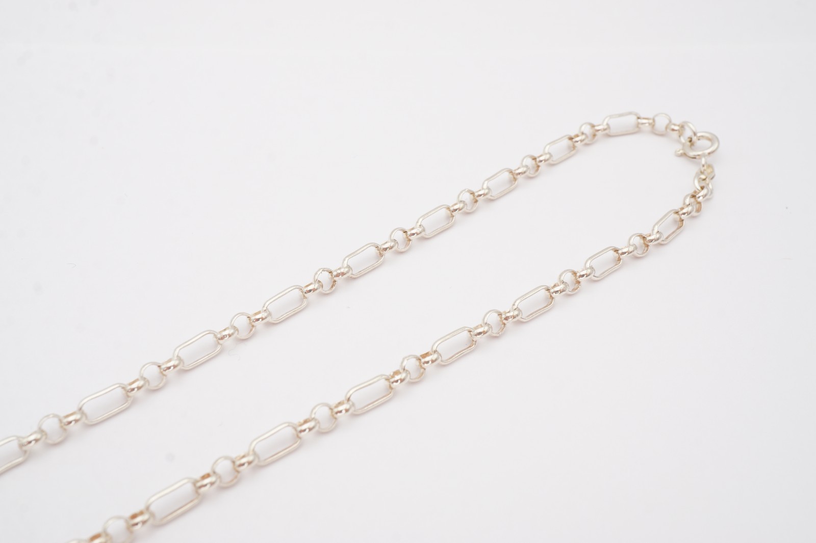 Sterling Silver 925 Oval Link Necklace 18.25″ Italy