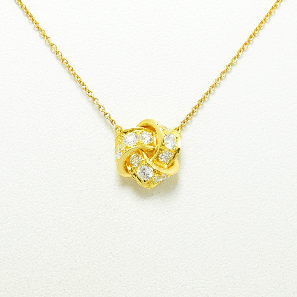 Tiffany & Co. Necklace Diamond Pendant K18 Yellow Gold Chain 40cm 16” Ladies