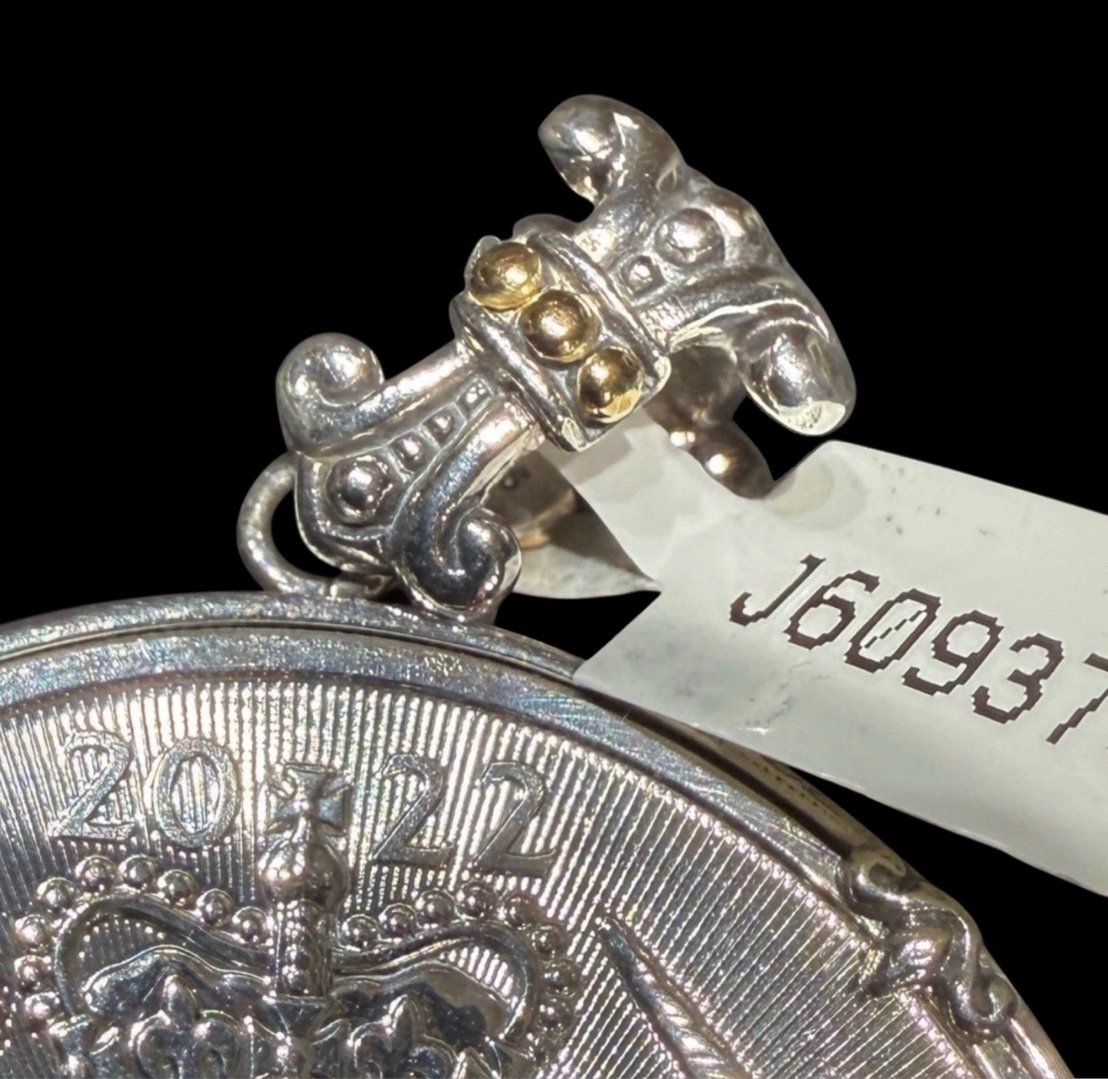 Samuel B 2022 Britannia Fine Silver Coin Pendant w 18K & 925 SS~ NOS J609378 NWT