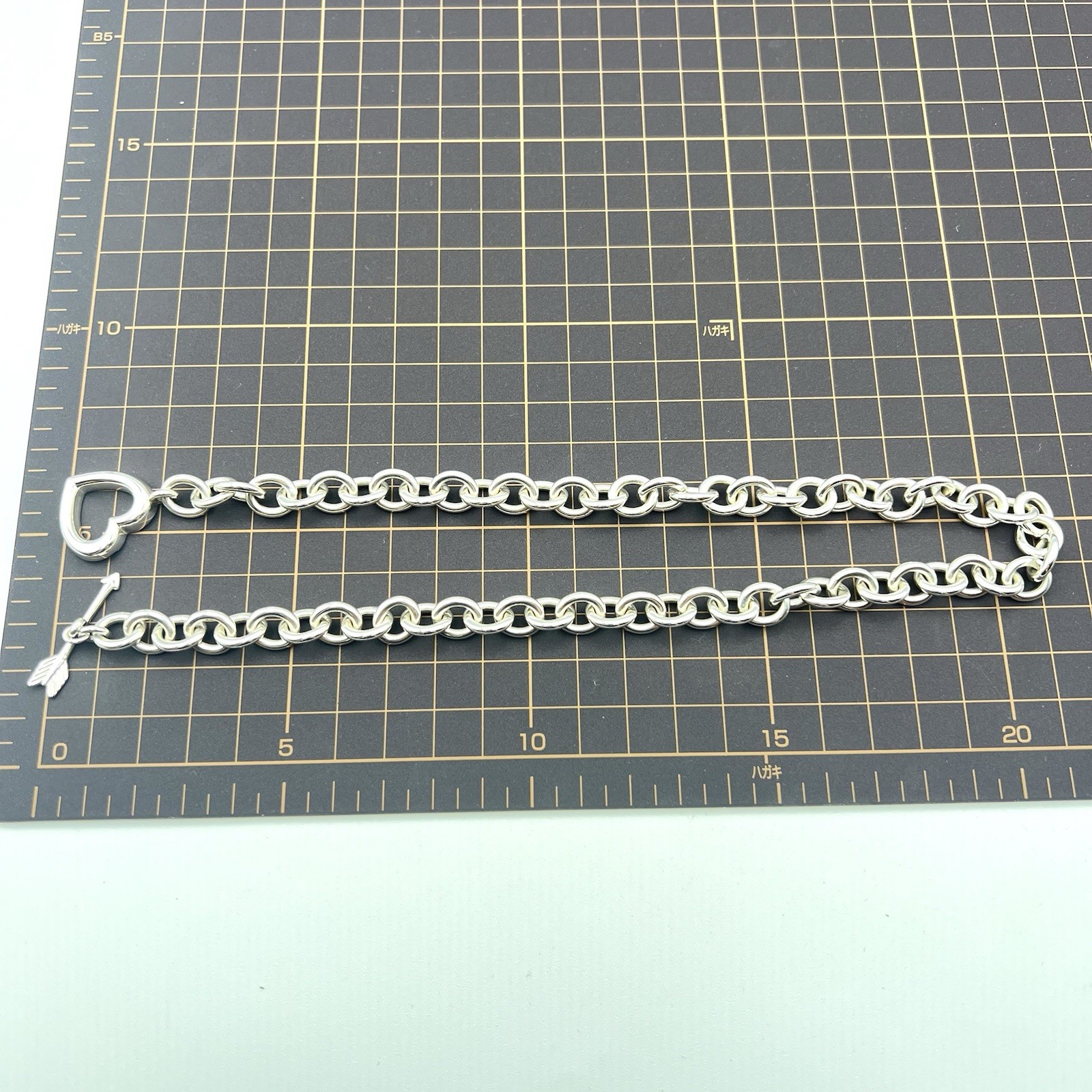 Tiffany & Co. Rare Heart Arrow Toggle Chain Necklace Silver 925 Italy 72.7g