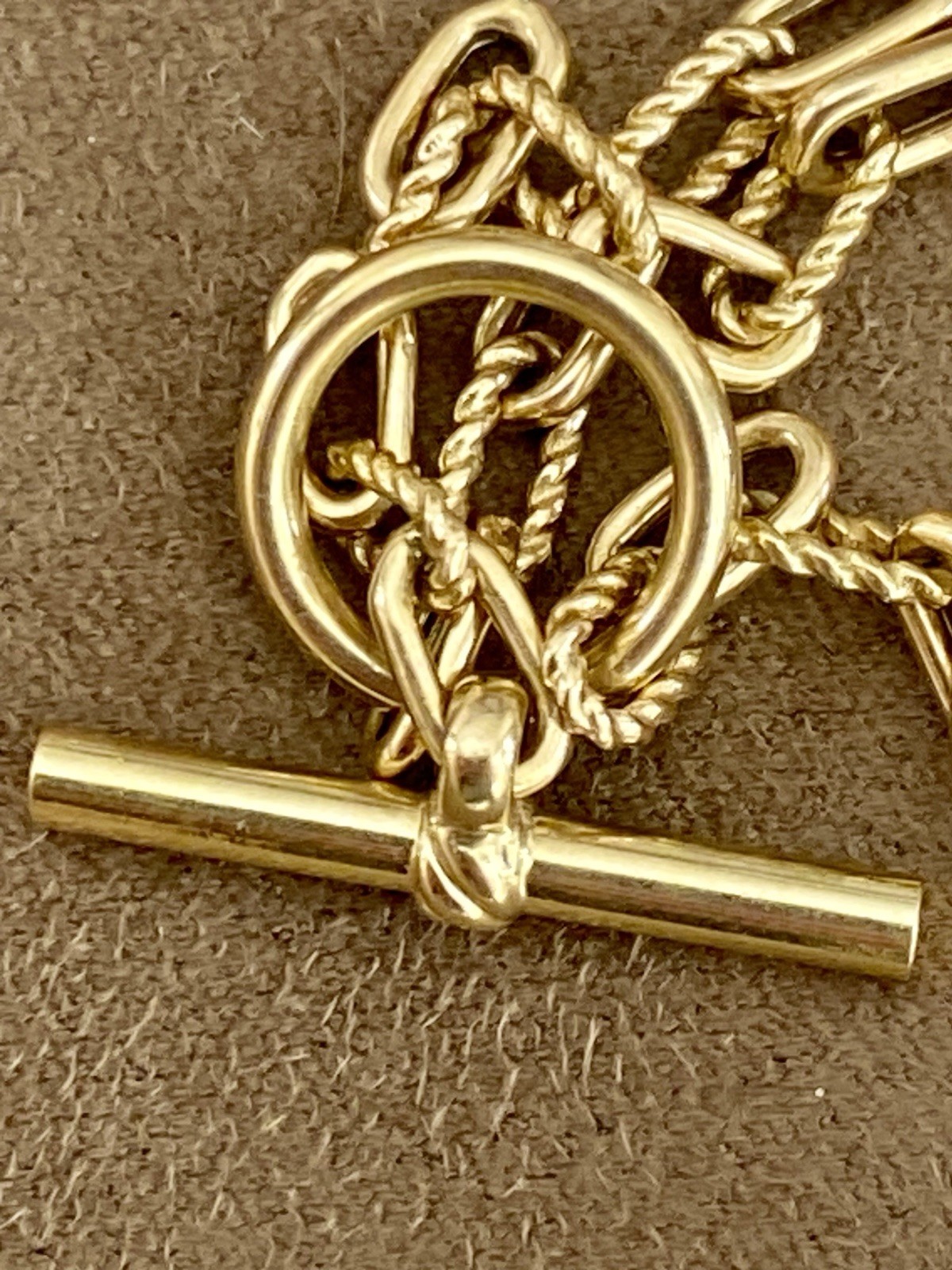 David Yurman 18K Gold Madison Necklace 3mm 17” Toggle 3 Ring Amulet Holder $4400