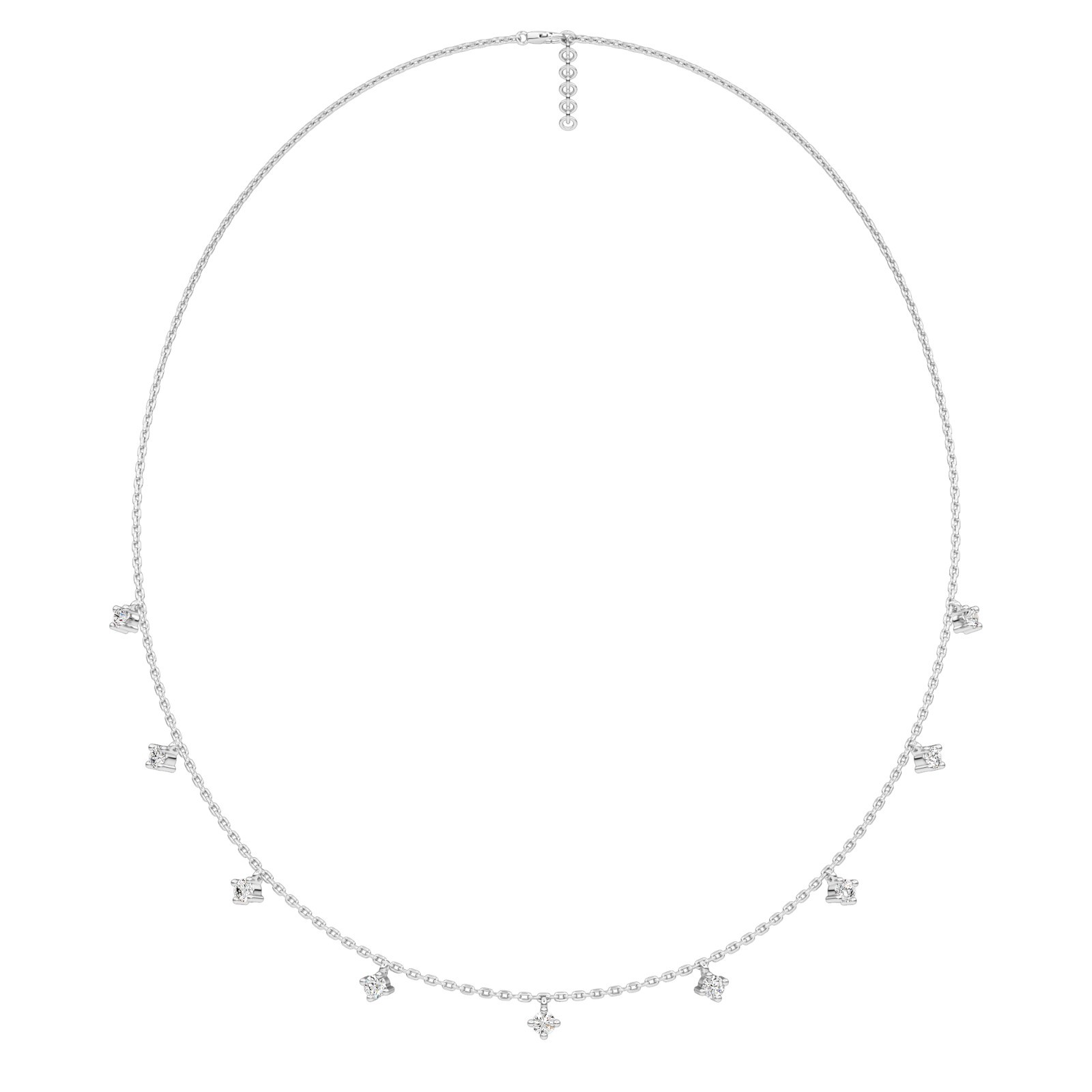 Diamond Necklace 10K 14K 18K Gold Round Brilliant Cut Chain Necklace