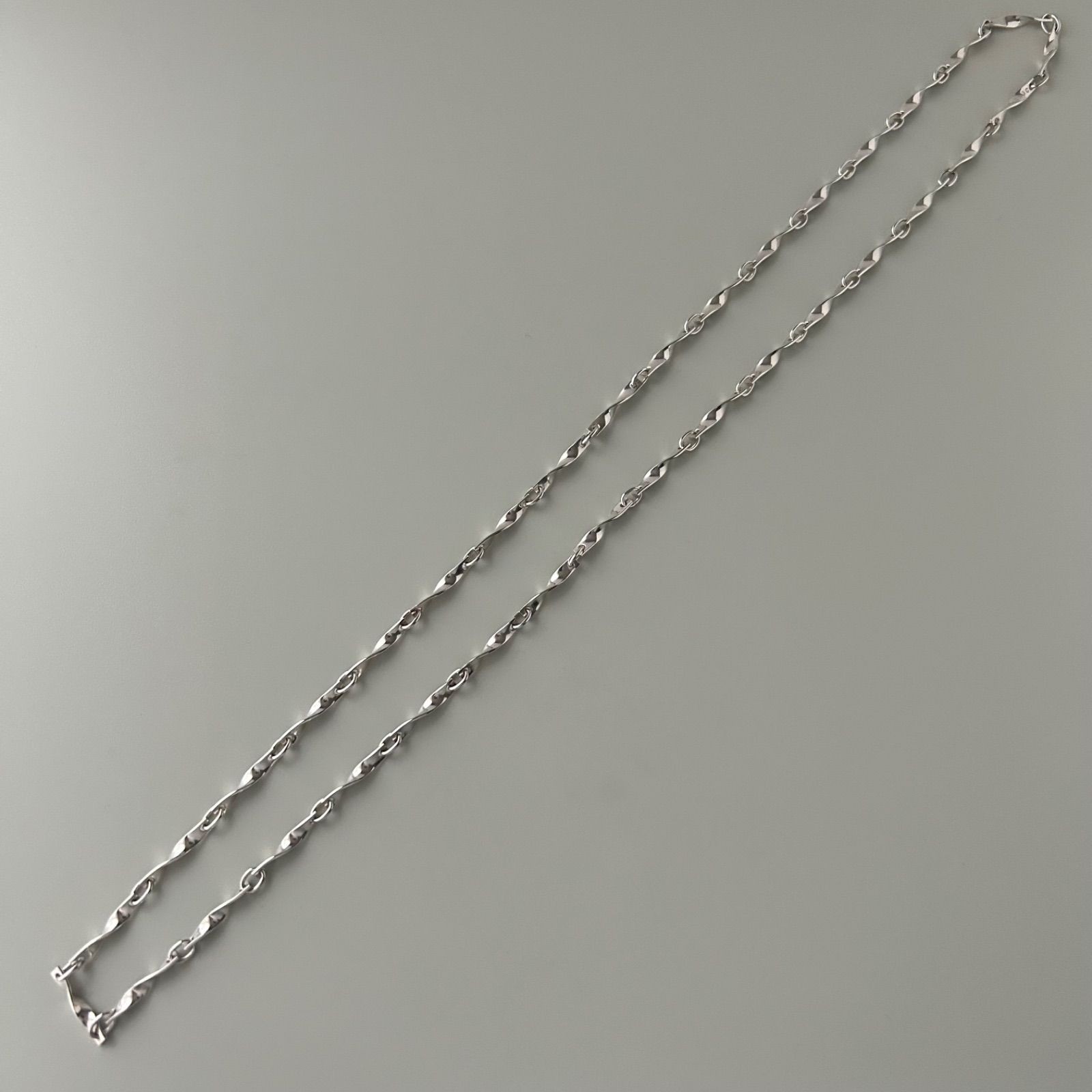 Georg Jensen #283C Twist Long Necklace Silver 925 Danish Modern 70cm w/Box Auth