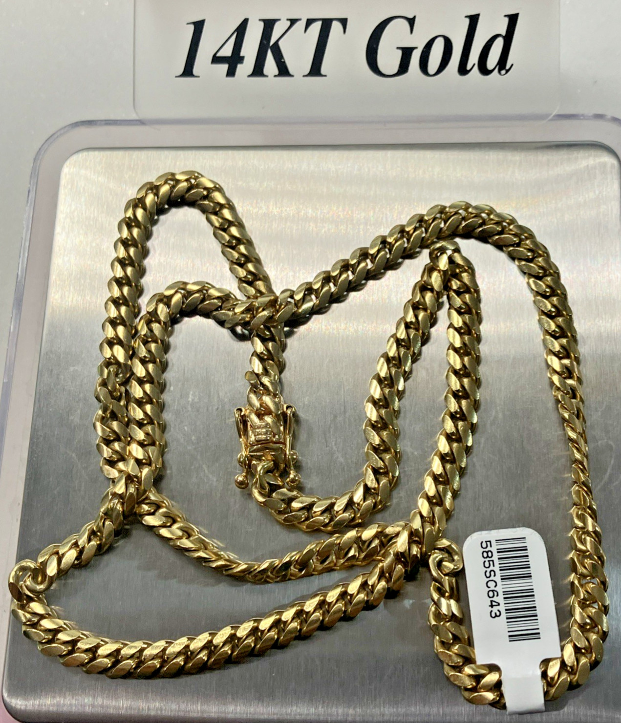 14kt Real Gold Solid Cuban Chain 64.25grams 5.85mm 24.25” M Brand New w/Tag 14K