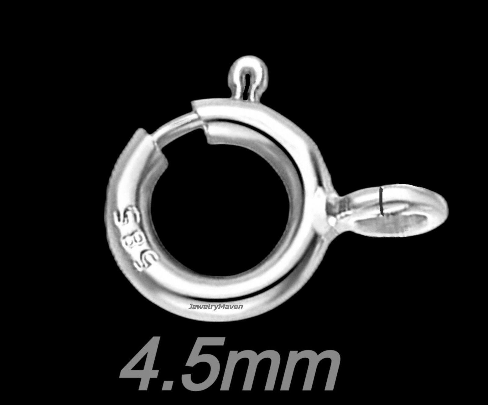 14k 1.4mm Curb White Gold 2.25″ Chain Extender Safety double 4.5mm spring ring