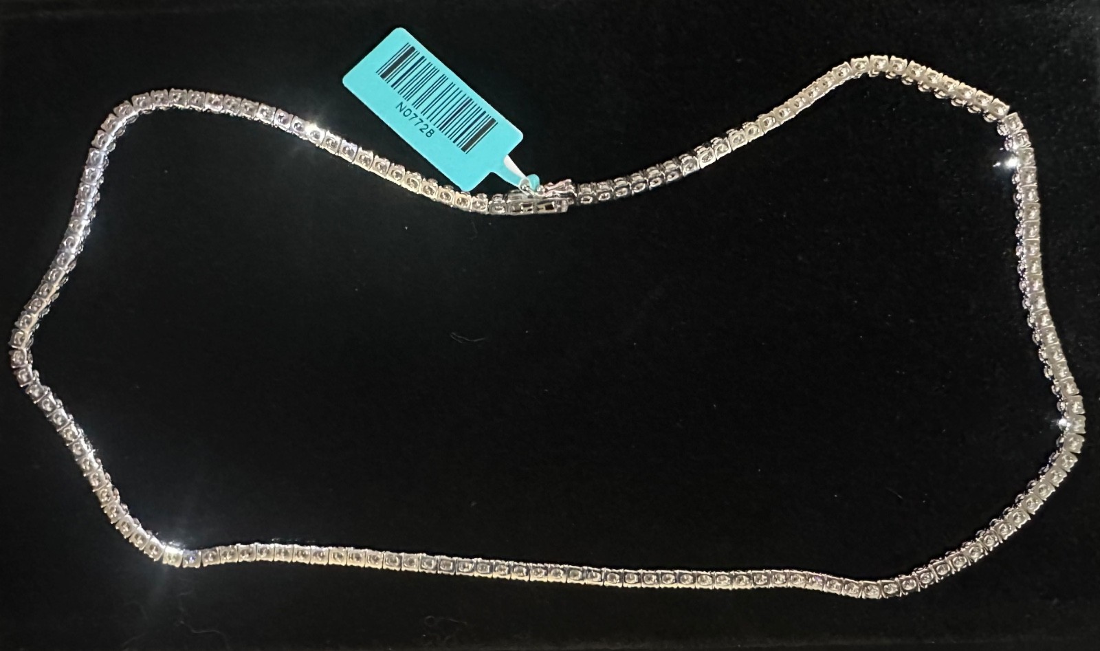 20” 925 Silver Moissanite Tennis Necklace, 13.77 CTTW, 3mm, VVSD