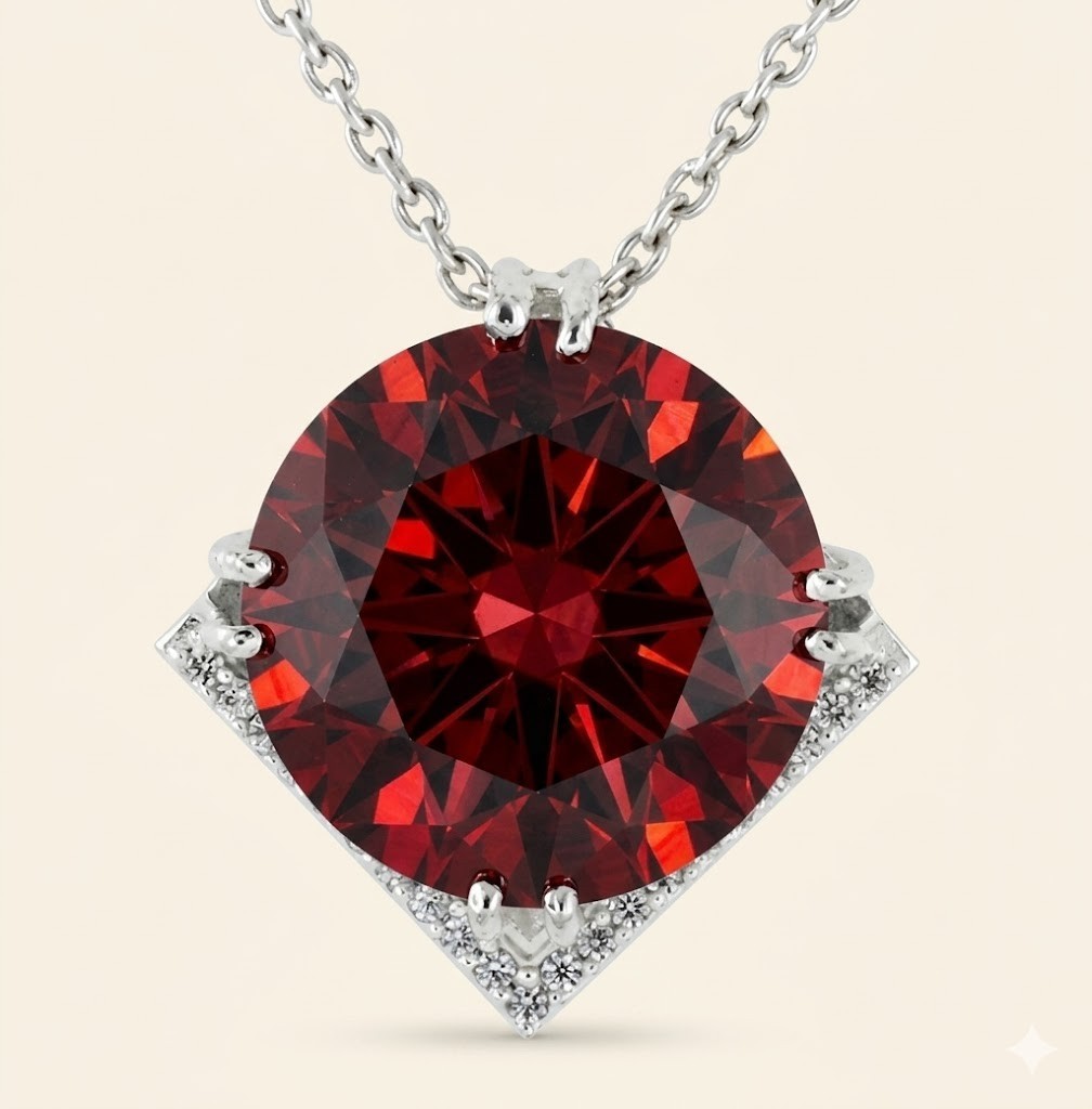 26.20 Ct Certified Red Diamond Pendant, Tariffs FREE & Matching Studs .