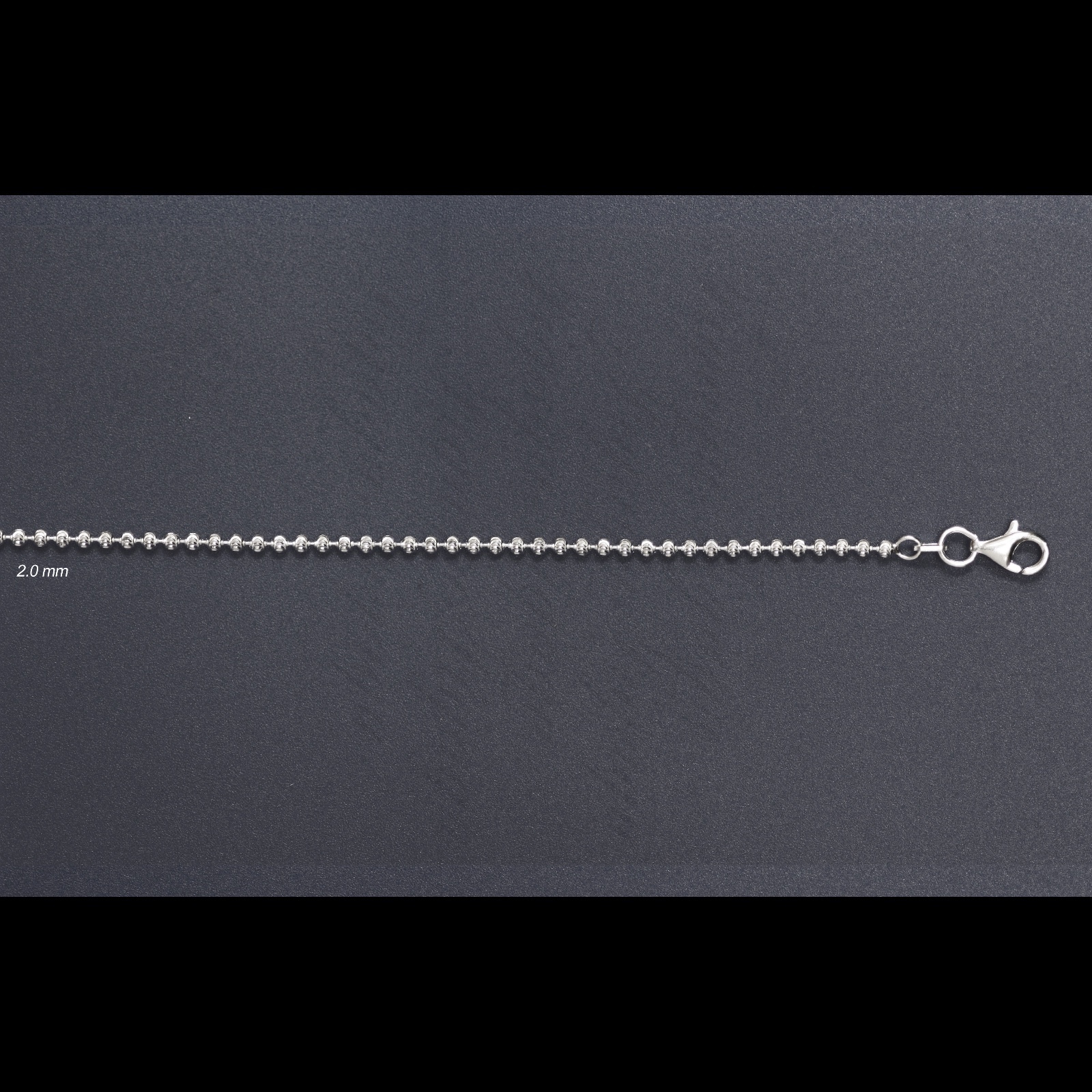 ITALY CRESCENT MOON Diamond-cut Chain Necklace/Bracelet-Ball-Bead-2 mm/2.5 mm