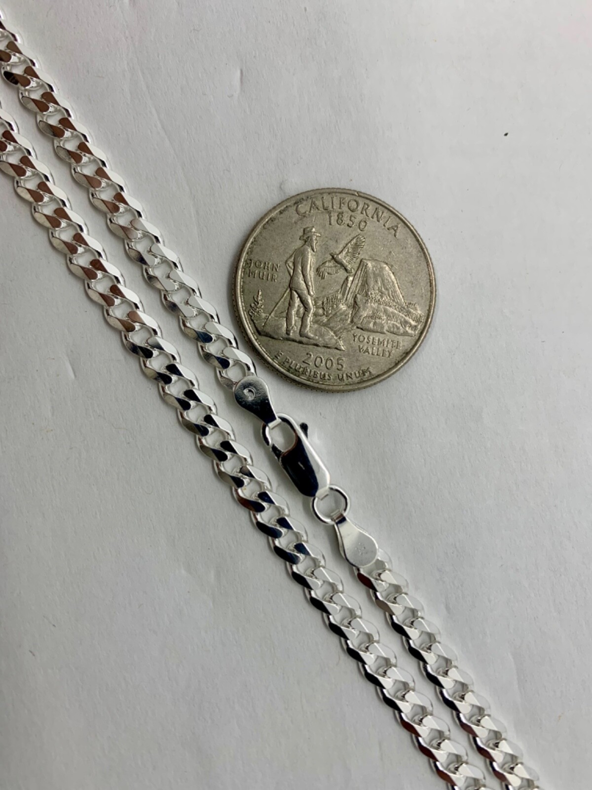 925 Sterling Silver 4.5mm Cuban Link Chain Necklace Men’sWomen’s 16-36″ Italy