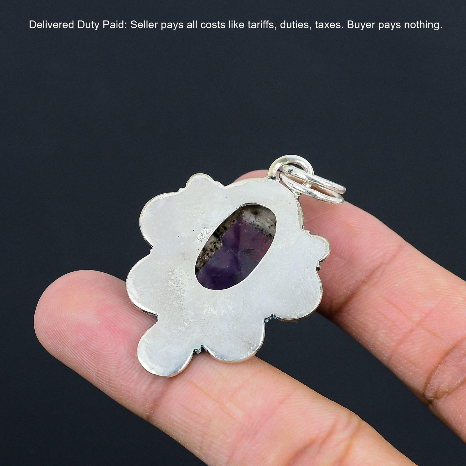 Star Amethyst Stone Birthday February Trendy Pendant Jewelry 925 Sterling Silver