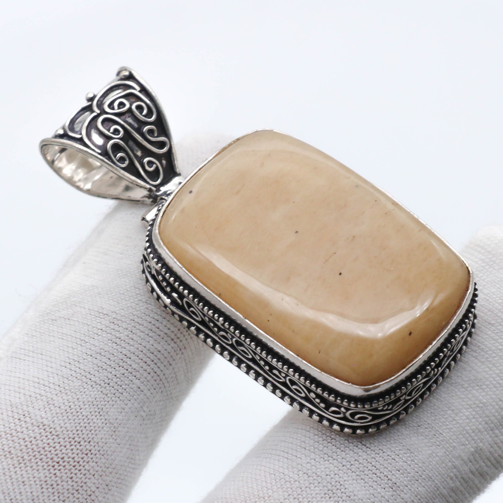 Natural Yellow Jasper Gemstone Pendant 925 Sterling Silver Jewelry Size 2.10″
