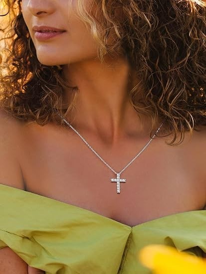 925 Sterling Silver Cross Necklace Jesus Pendant Christian Jewelry Unisex