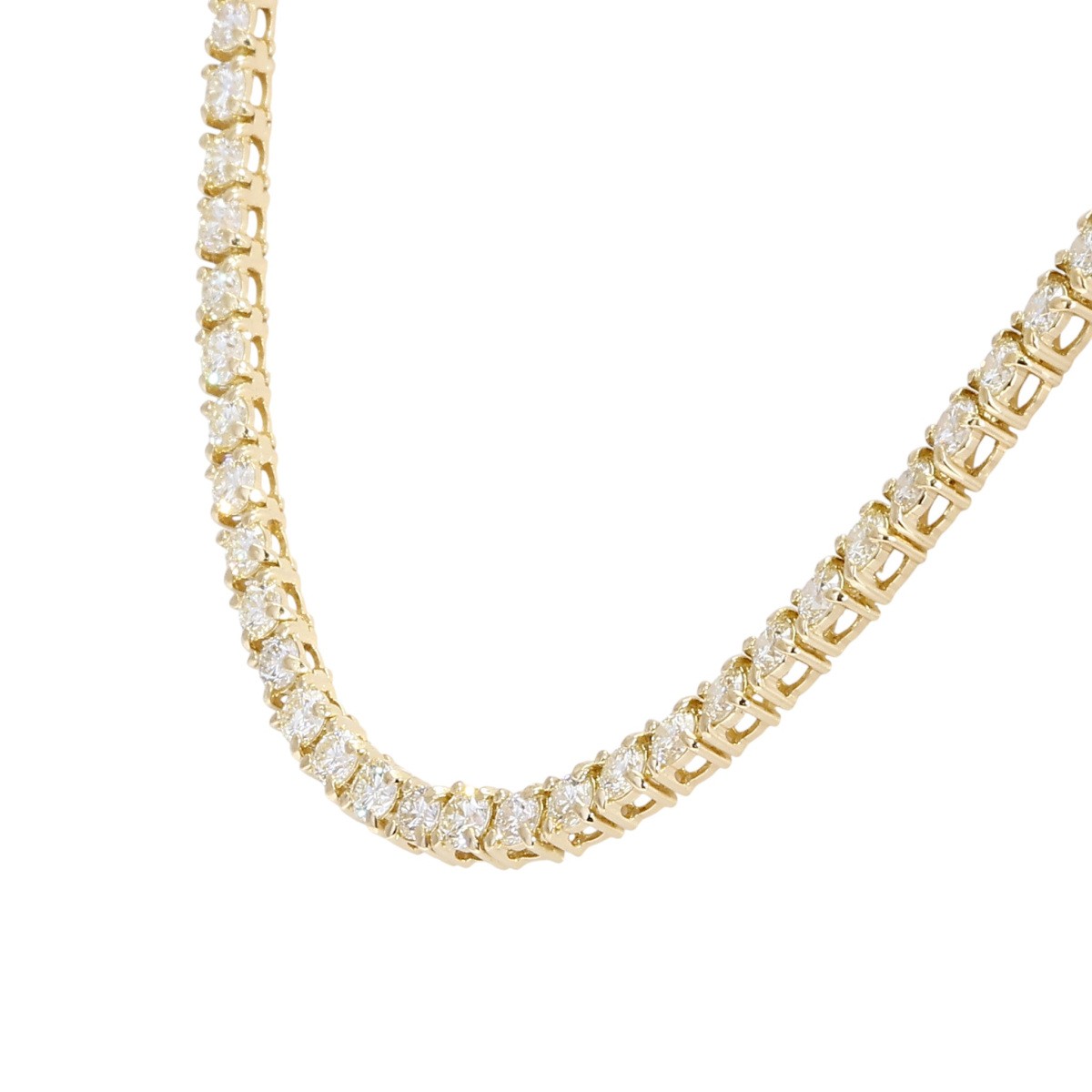 K18 yellow gold Diamond 10.01ct Necklace 49cm Pre-owned Unisex