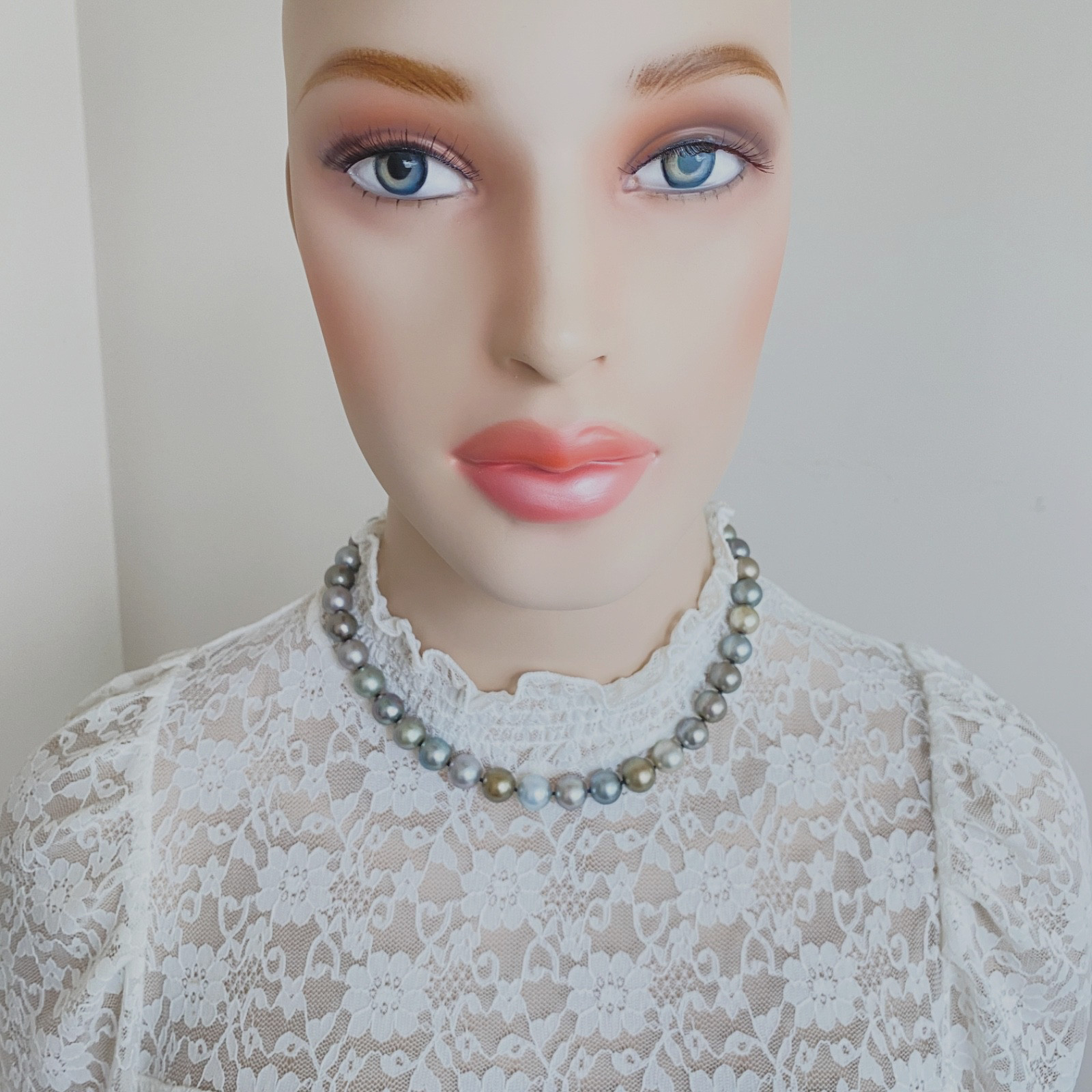 Natural Multi-Colour Tahitian Cultured Pearl Necklace, 14K Gold Clasp #103TN