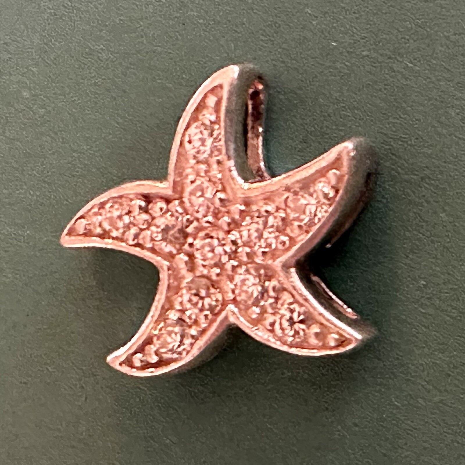 Sea Tiny Starfish Slide Pendant Star Clear Crystal 925 Watson Sterling Silver