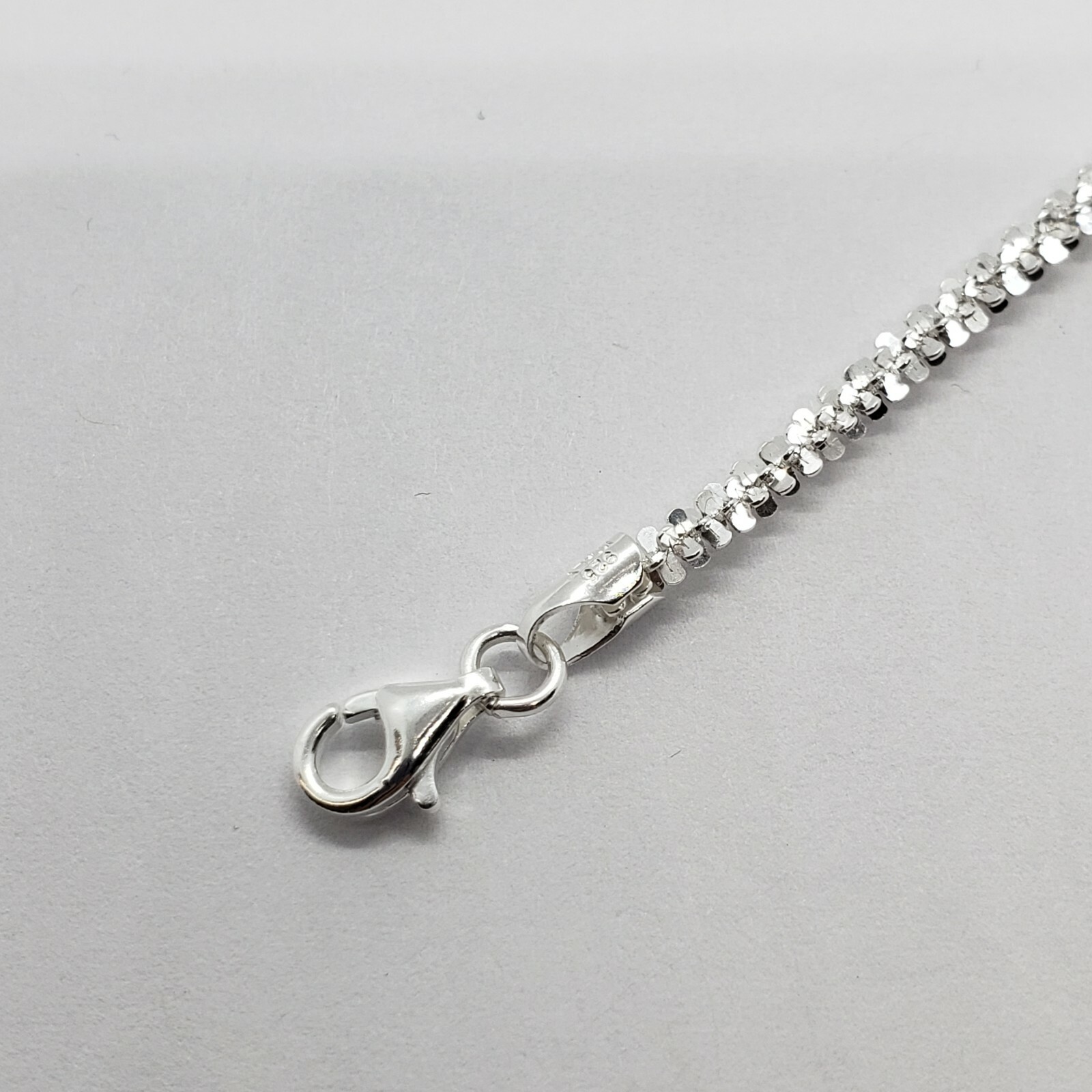 Sterling Silver Sparkle Rock Chain Necklaces & Bracelets 1.8mm Diamond Cut 7-24″