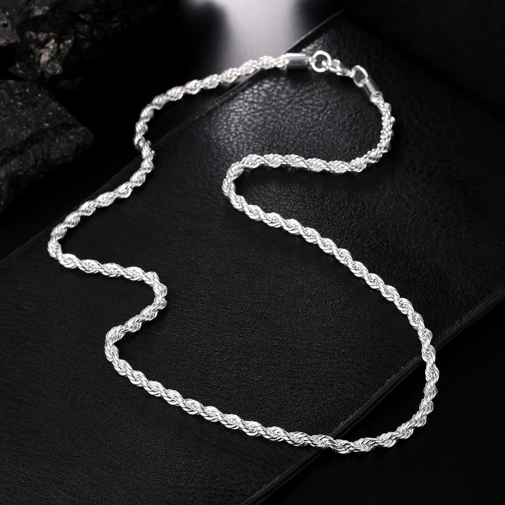 925 Sterling Silver Italian Rope Chain Men’s Necklace 4mm – NEW**